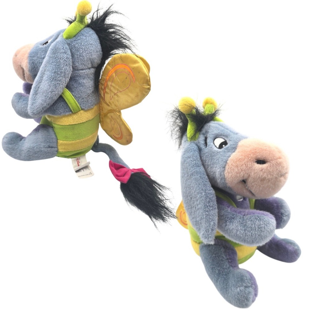 Disney Store Eeyore Bumblebee Butterfly Costume Plush Stuffed Animal Blue 12"